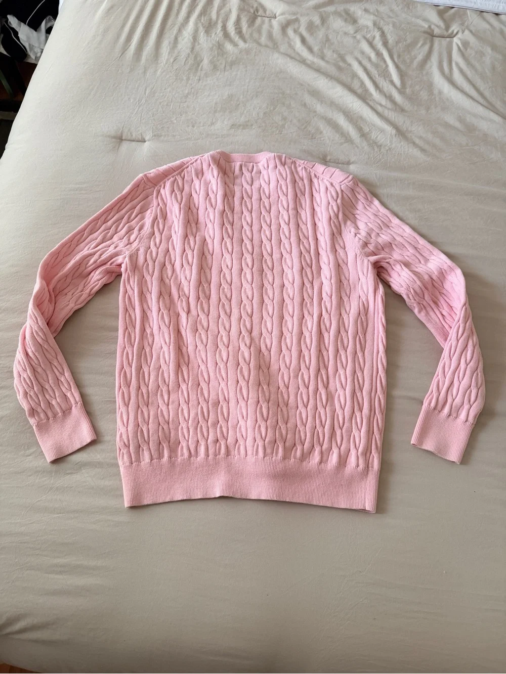 J. Crew Pink Cable-Knit Crewneck Sweater (Men’s sizing) LIKE NEW